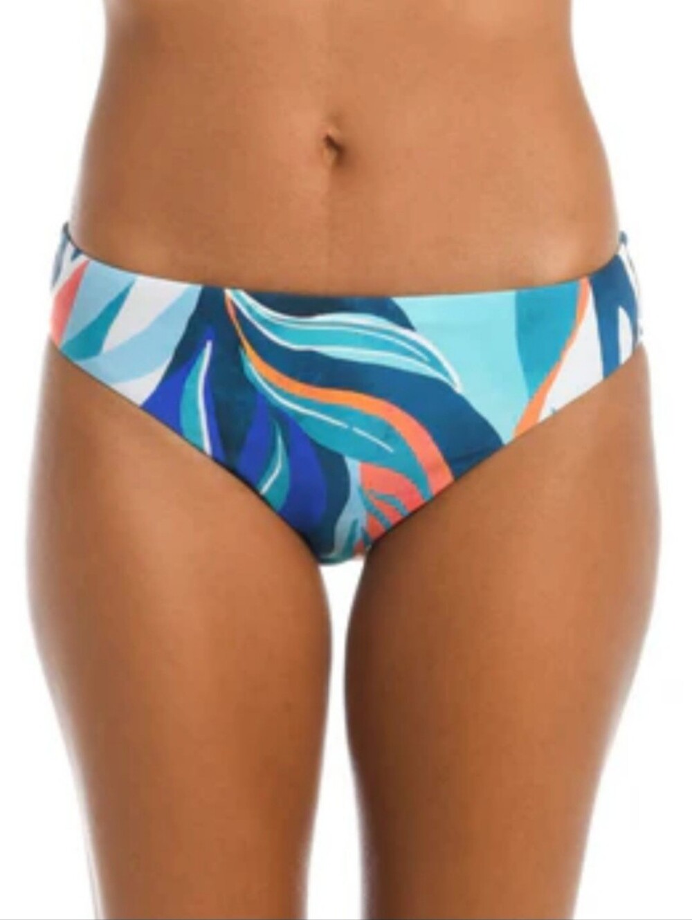 New w/o Tags La Blanca Multicolor Tropical Print Bikini Bottom in Blue and Coral